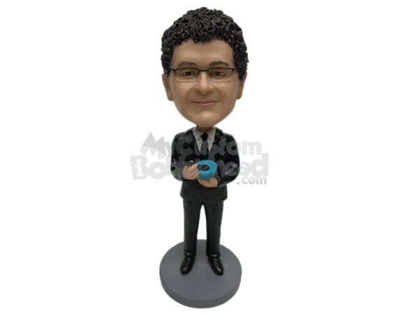 Custom Bobblehead Businessman In Classy Formal Suit Having Some Soup - Careers & Professionals Corporate & Executives Personalized Bobblehead & Cake Topper Custom Bobblehead Businessman In Classy Formal Suit Having Some Soup - Careers & Professionals Corporate & Executives Personalized Bobblehead & Cake Topper